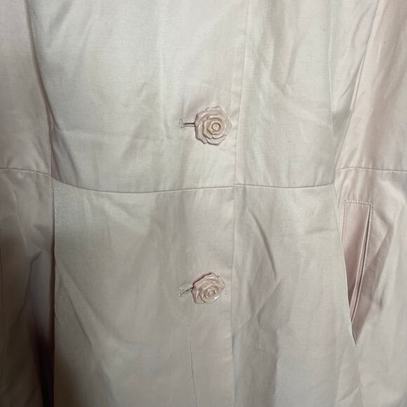 Betsy Johnson blush pink rose button trench coat sz 3X - Picture 6 of 8